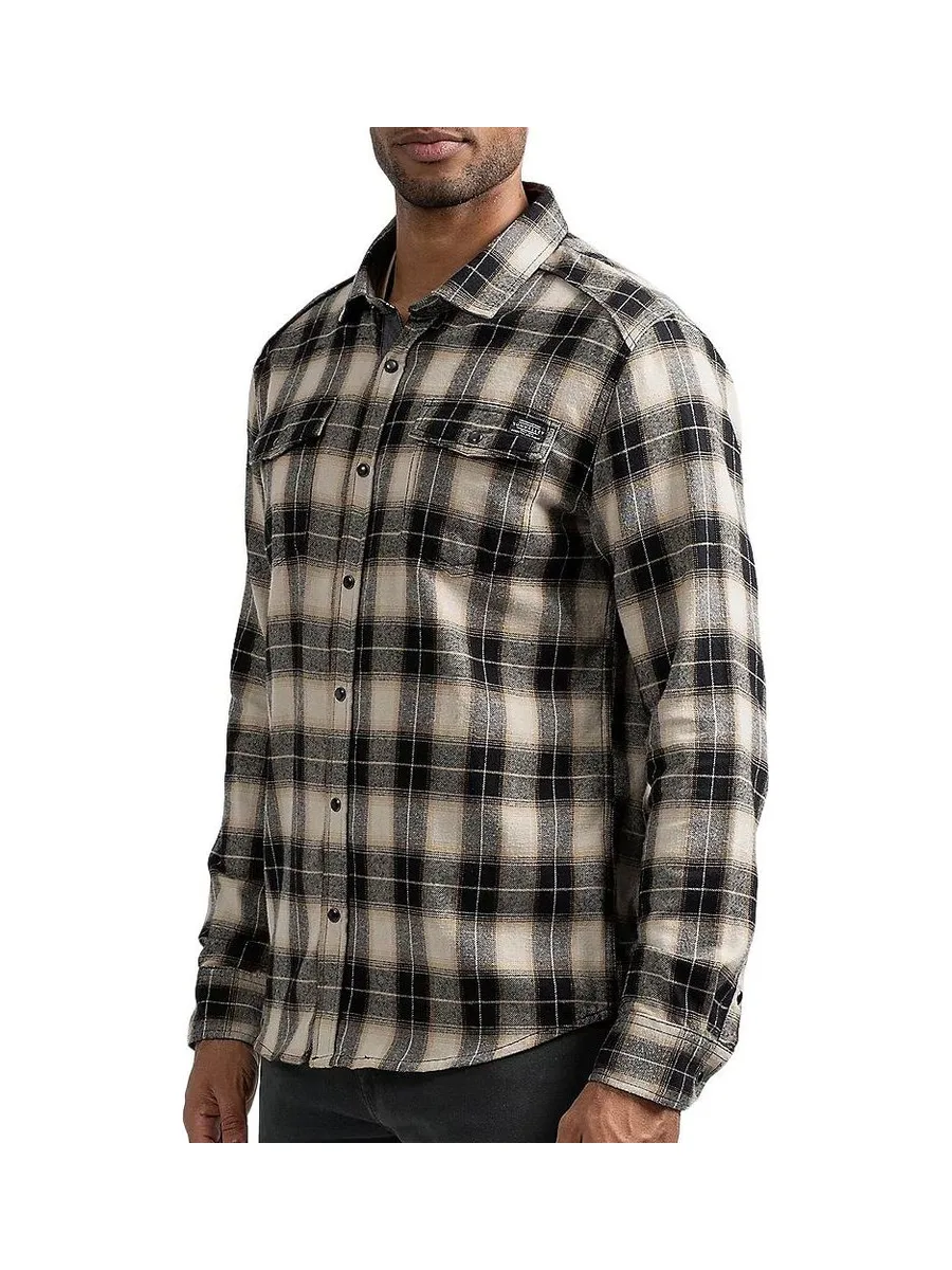 Chemise Manches Longues Beige/Noir Homme Sun Valley ABEE 2
