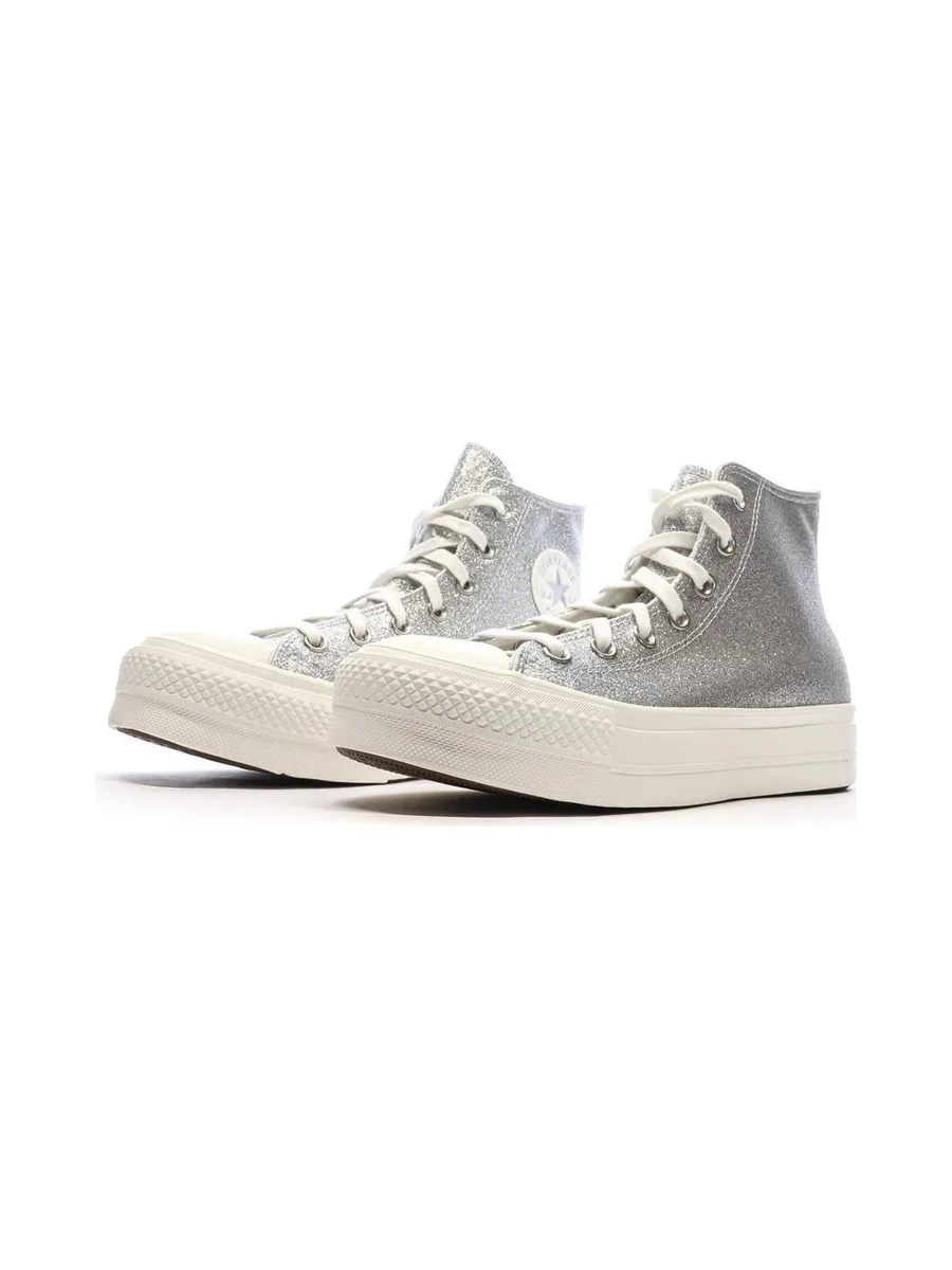 Baskets Argentés Femme Converse Chuck Taylor All Star Lift 7