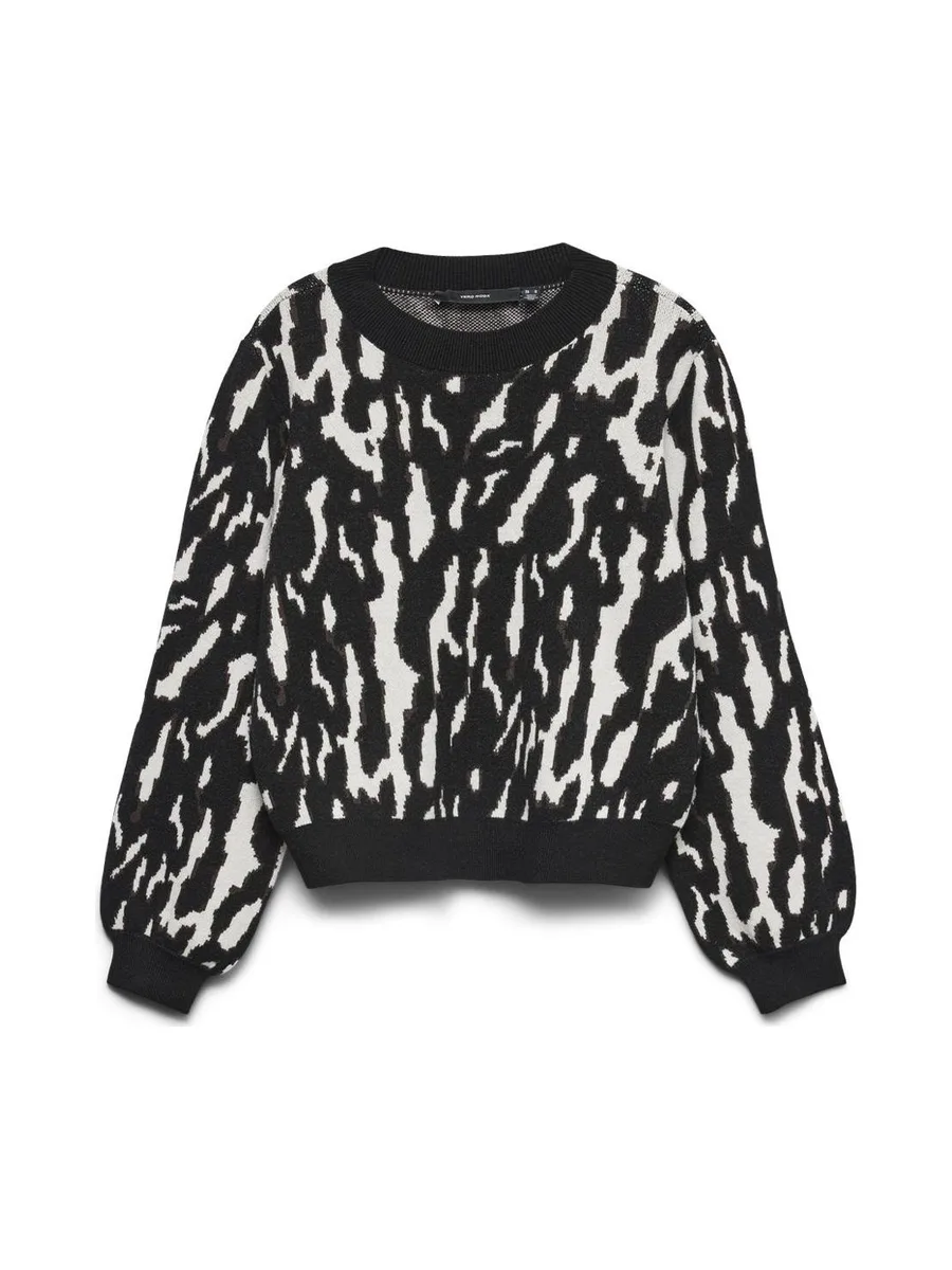 Pull Imprimé Blanc/Noir Femme Vero Moda Nancy 2