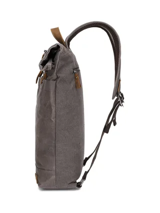 STAN - Sac à dos en cuir véritable et toile enduite - Bleu 19