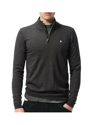 Pull 1/4 Zip Gris Foncé Homme Teddy Smith Marty 2 1