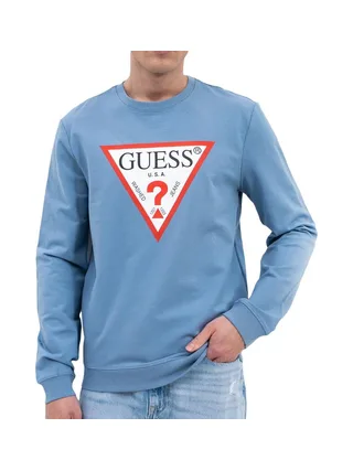 Sweat Bleu Homme Guess Triangle Logo 1