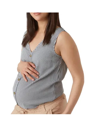 Blouse de Grossesse Noir/Blanc Femme Vero Moda Marternity Bumpy 1