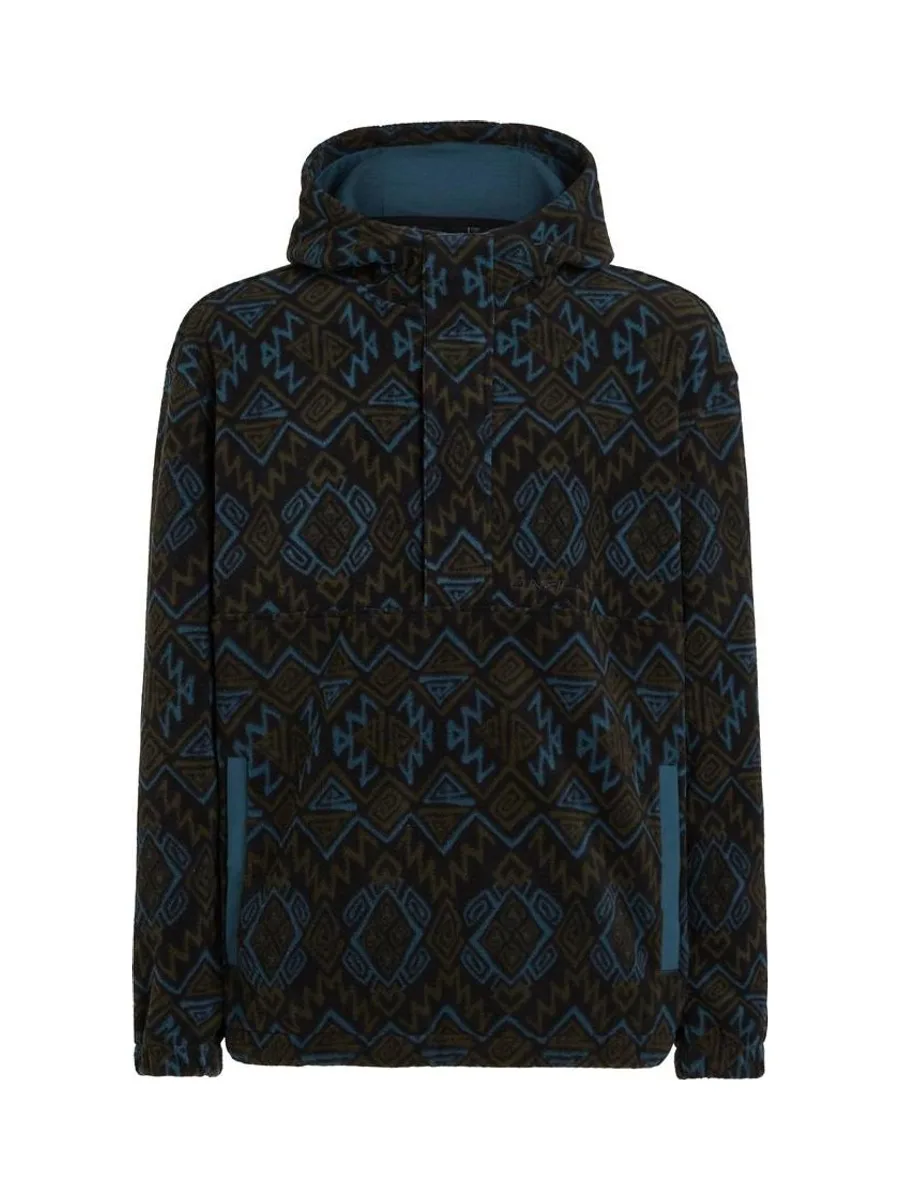 Sweat Polaire à capuche homme imprimé géométrique bleu et noir O'Neill Superfleece 3