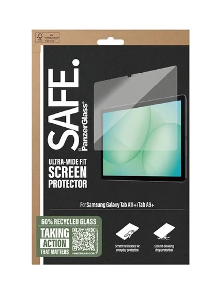 PanzerGlass SAFE. by ® Screen Protector Samsung Galaxy Tab A11+ | Tab A9+ | Ultra-Wide Fit 3