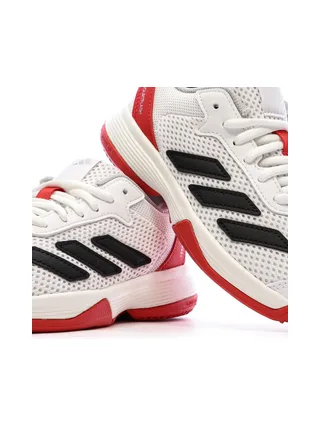 Chaussures de tennis Blanches/Rouges Garçon Adidas Courtflash 7