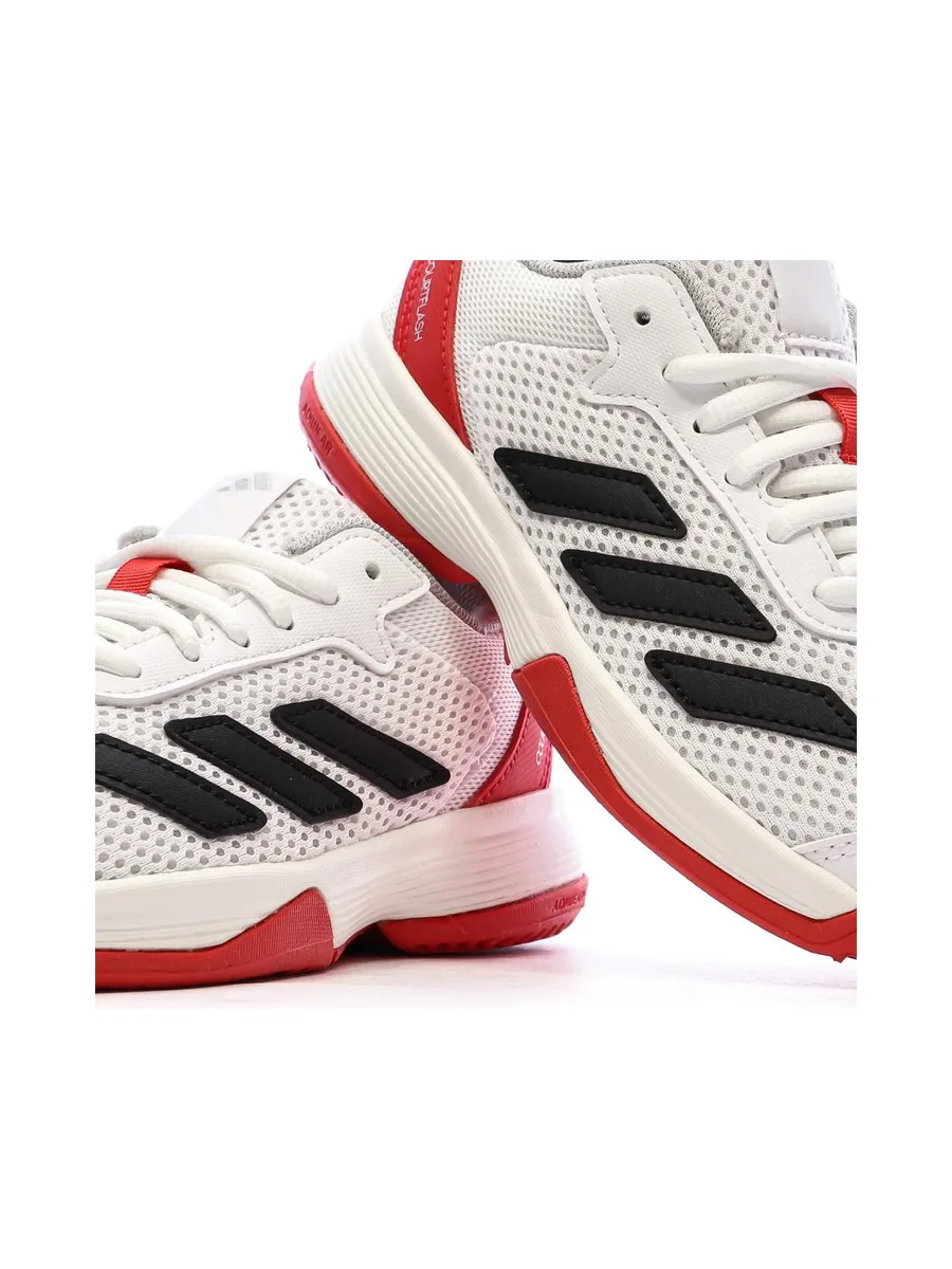 Chaussures de tennis Blanches/Rouges Garçon Adidas Courtflash 8