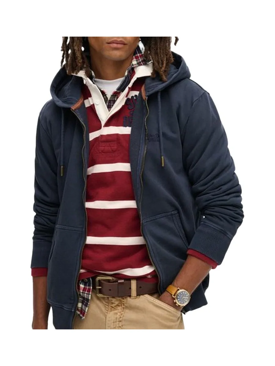 Sweat Zippé Marine Homme Superdry Plain Hood 2
