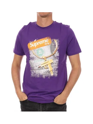 T-shirt Violet Homme Supreme Grip Gun 1