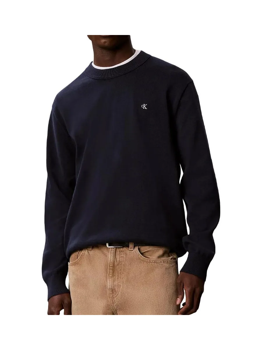 Pull Marine Homme Calvin Klein Jeans Crwn 2