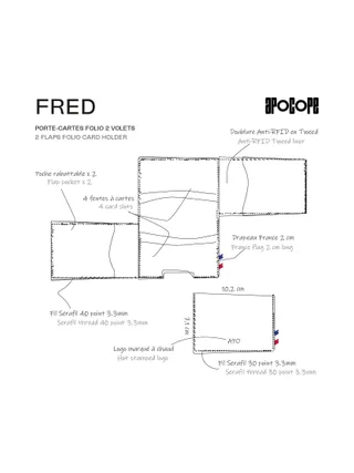 FRED - Porte-cartes folio 2 volets en liège - Naturel 40