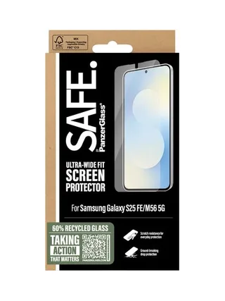 PanzerGlass SAFE. by ® Screen Protector Samsung Galaxy S25 FE 5G | M56 5G | Ultra-Wide Fit 3