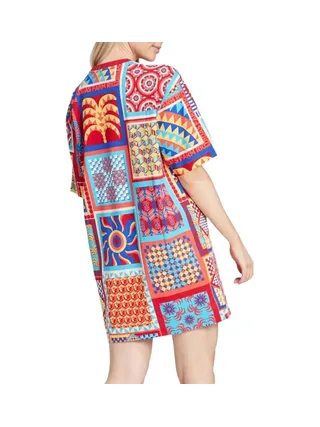 Robe Bleu/Rouge Femme Adidas Farm 2