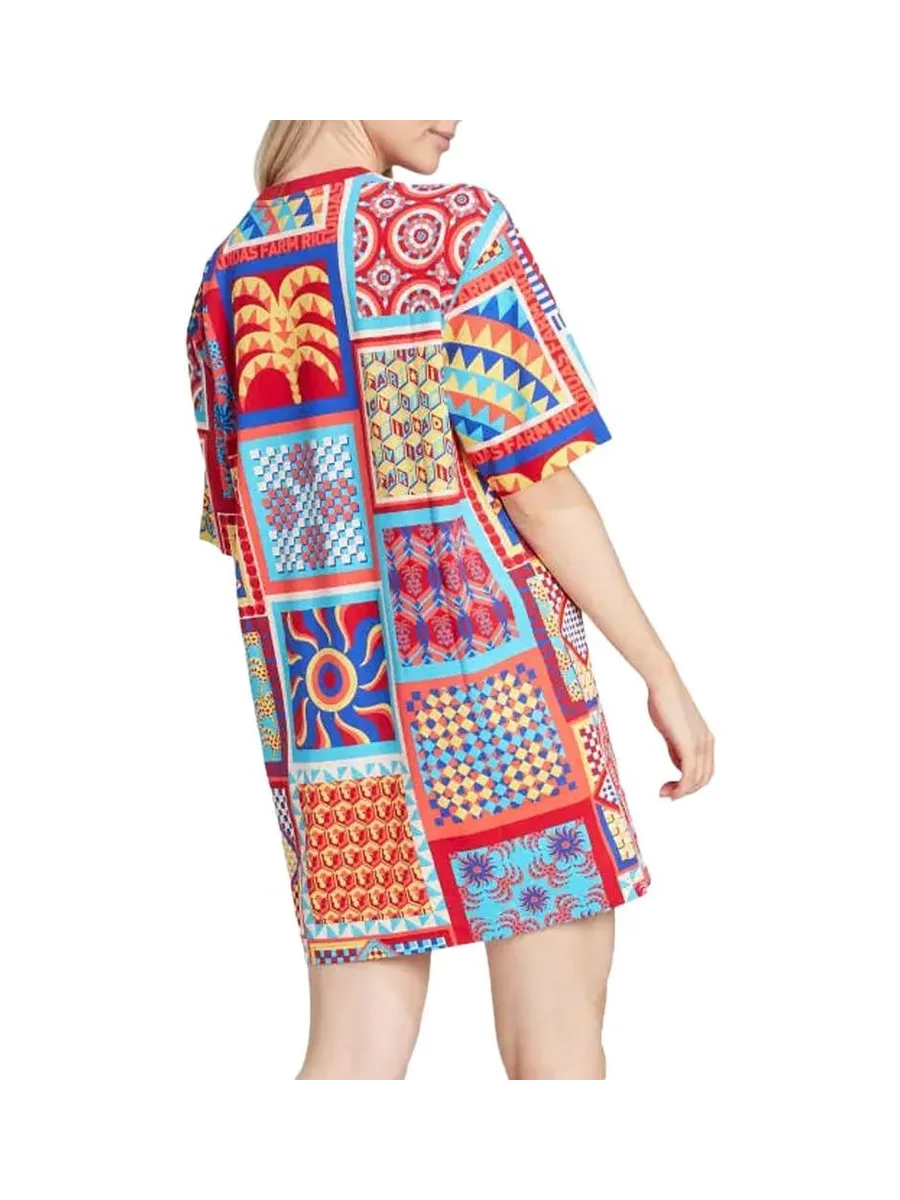 Robe Bleu/Rouge Femme Adidas Farm 3