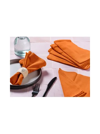 Serviette de table - 6 pièces - Lin et coton blanc crème 42