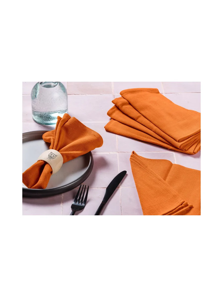 Serviette de table - 6 pièces - Lin et coton blanc crème 122