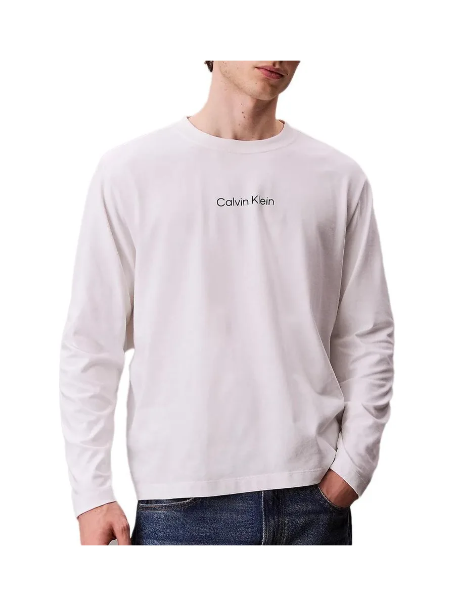 T-Shirt Manches Longues Blanc Homme Calvin Klein Jeans Standard 2