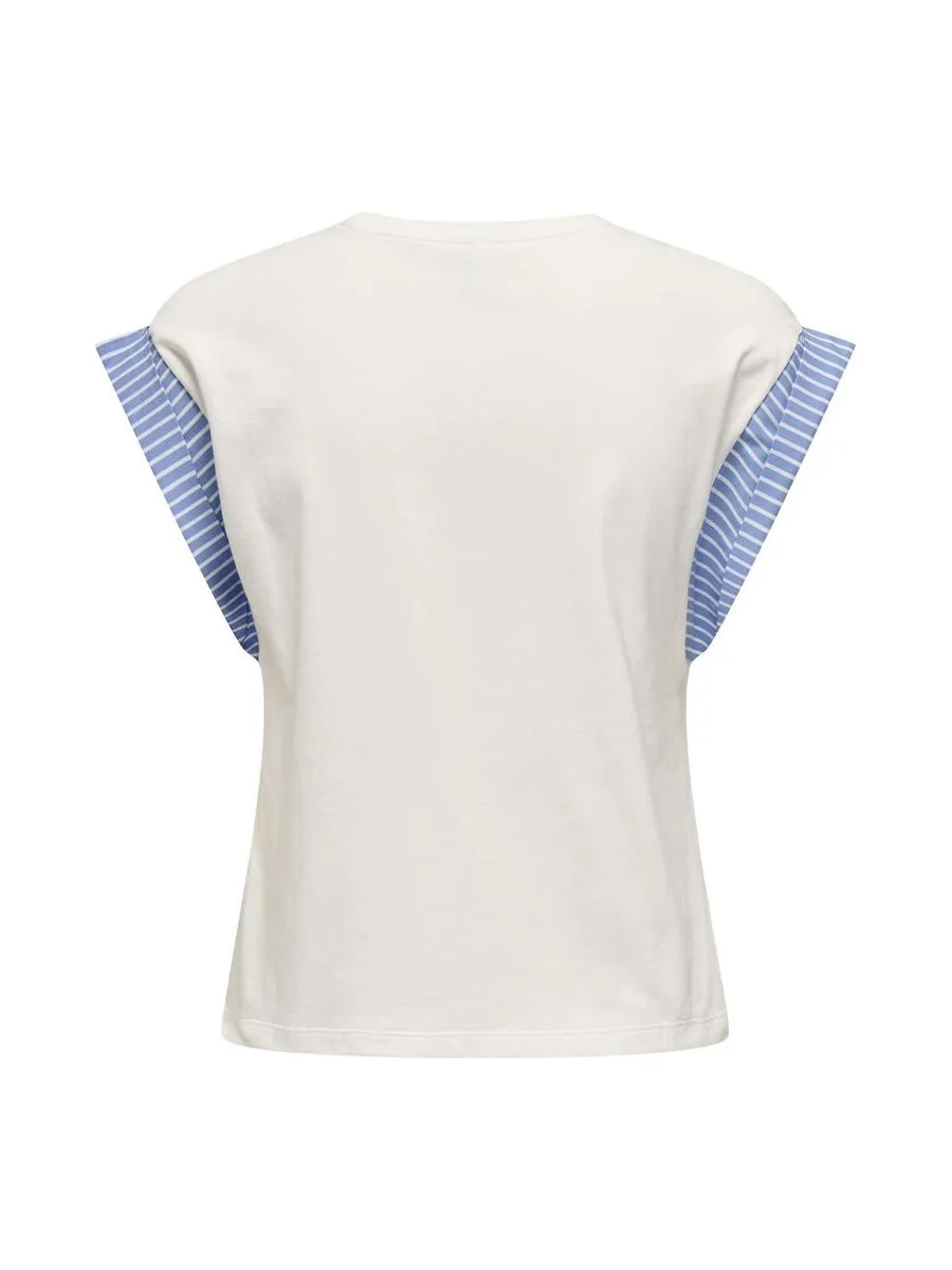 T-Shirt Blanc/Bleu Femme Only Dawn 2