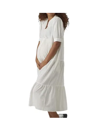 Robe de Grossesse Blanche Femme Vero Moda Marternity Milan 1