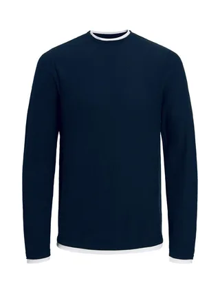 Pull Marine Garçon Jack & Jones Twinn Knit Neck 2