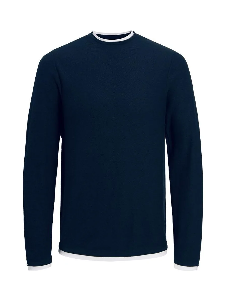 Pull Marine Garçon Jack & Jones Twinn Knit Neck 3