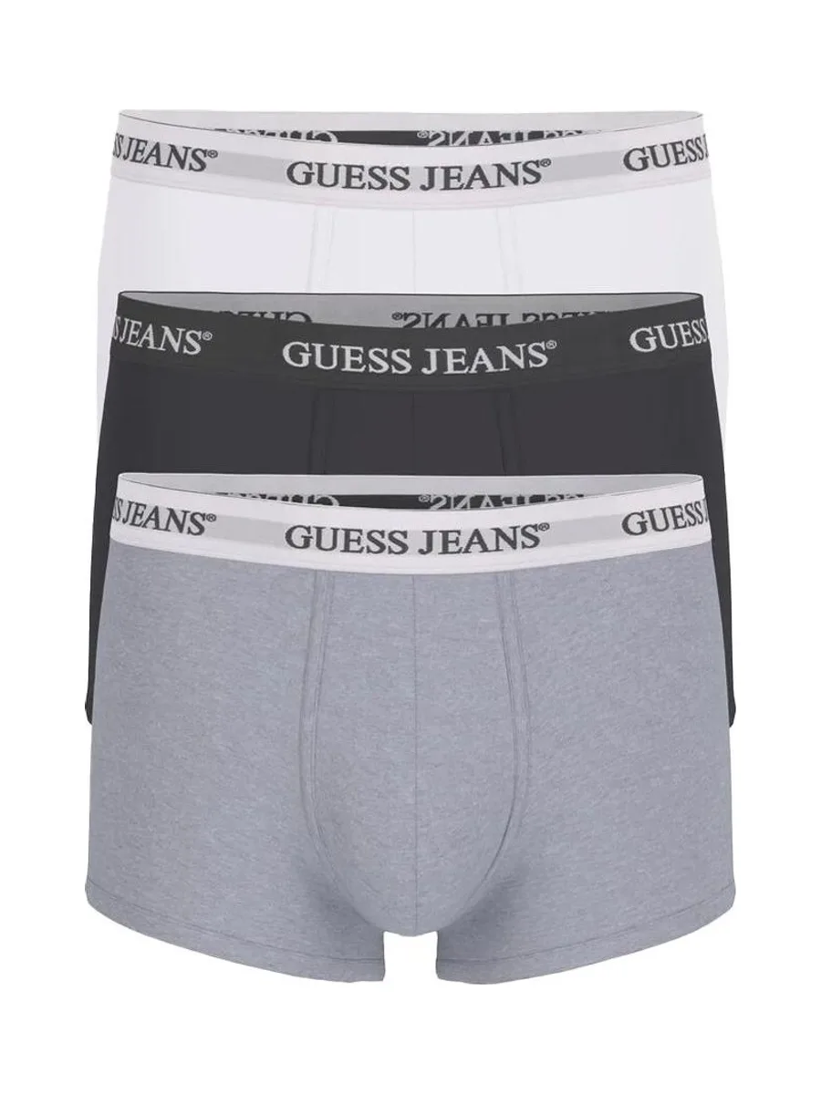 X3 Boxers Noir/Blanc/Gris Homme Guess Trunk 2