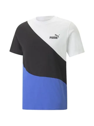 T-shirt Blanc/Noir/Bleu Homme Puma Power Cat 1