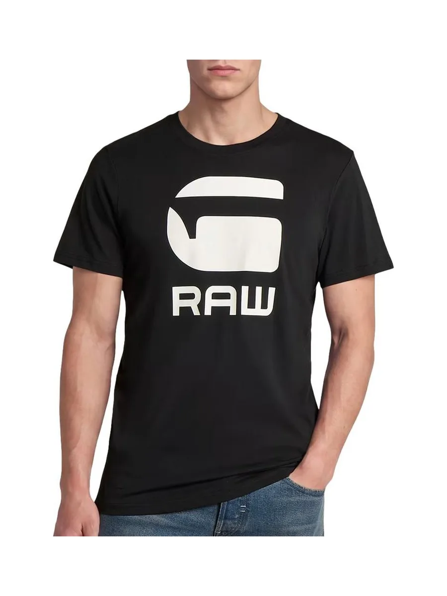 T-Shirt Noir Homme G-Star RAW Logo00 2