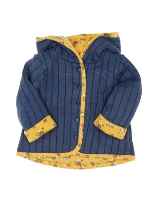 Veste réversible Bleu/Jaune à fleurs Fille EOM Ezeima 1
