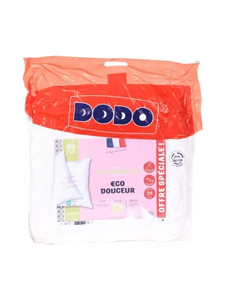X2 Oreillers Blanc Dodo Oreillers Moelleux 60x60 cm 1