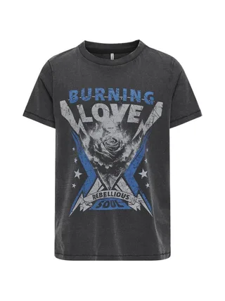 T-Shirt Gris Fille Kids ONLY Koglulu 1