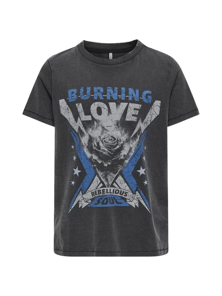 T-Shirt Gris Fille Kids ONLY Koglulu 2