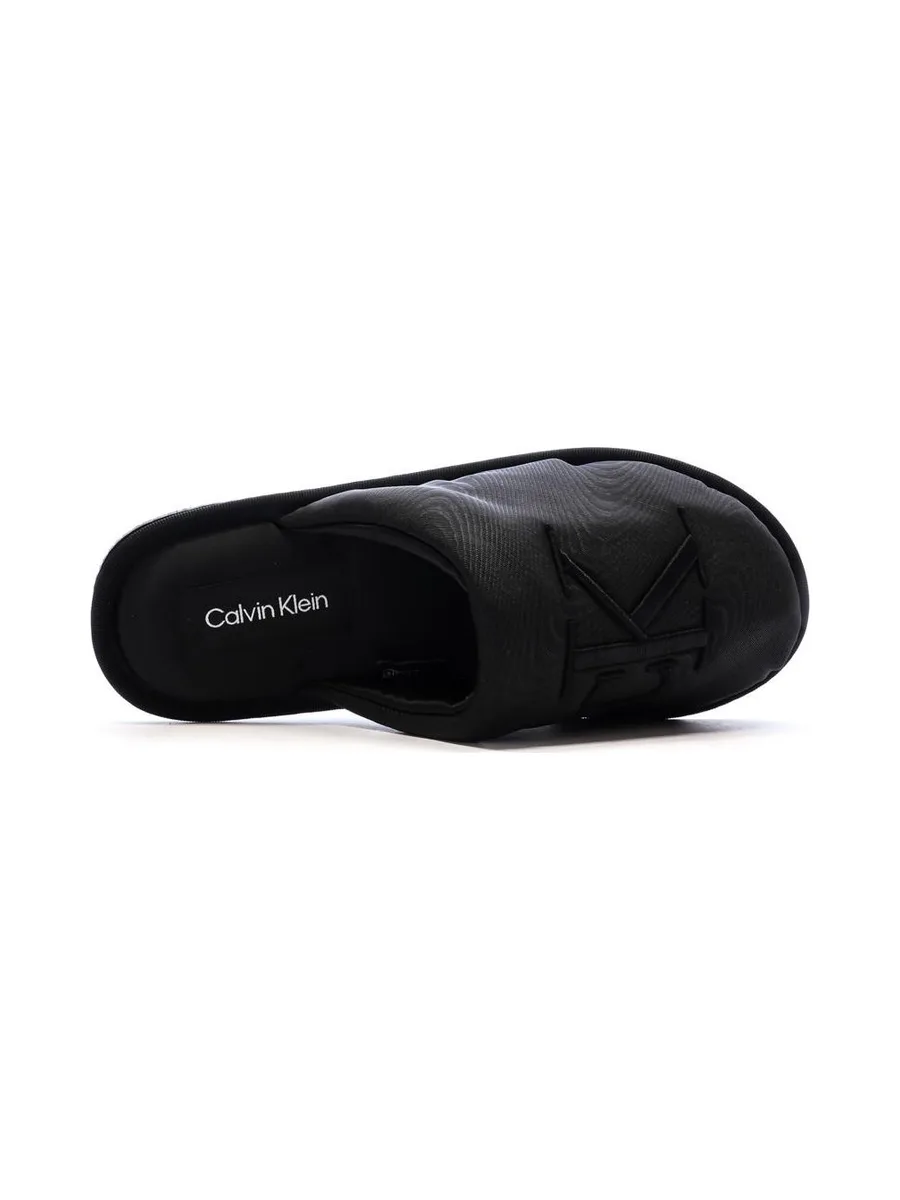 Chaussons Noir Femme Calvin Klein Jeans Slipper Satin Moire 5