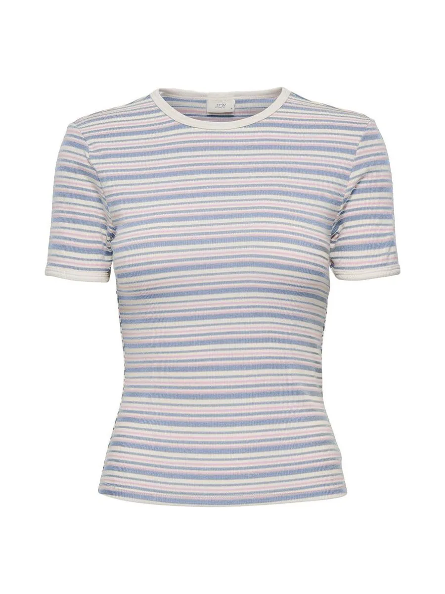 T-Shirt Blanc/Bleu Femme JDY Lada 2