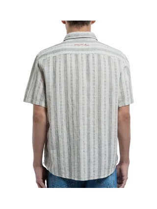 Chemise en lin Gris/Blanc Homme Teddy Smith Pietro Stripe 2