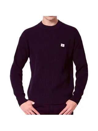 Pull Bordeaux Homme Calvin Klein Jeans Waffle 1