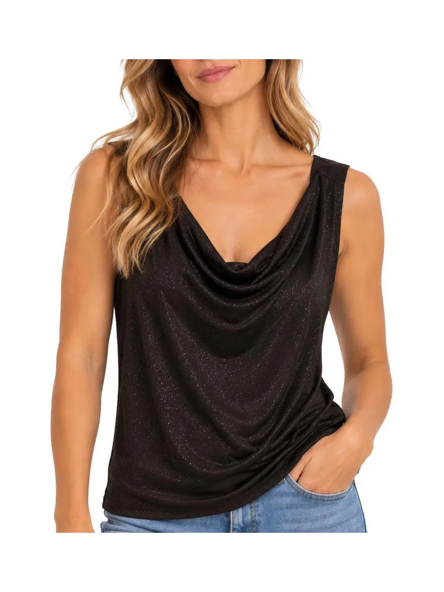 Débardeur femme brillant Marron Vero Moda Kanva Waterfall 2