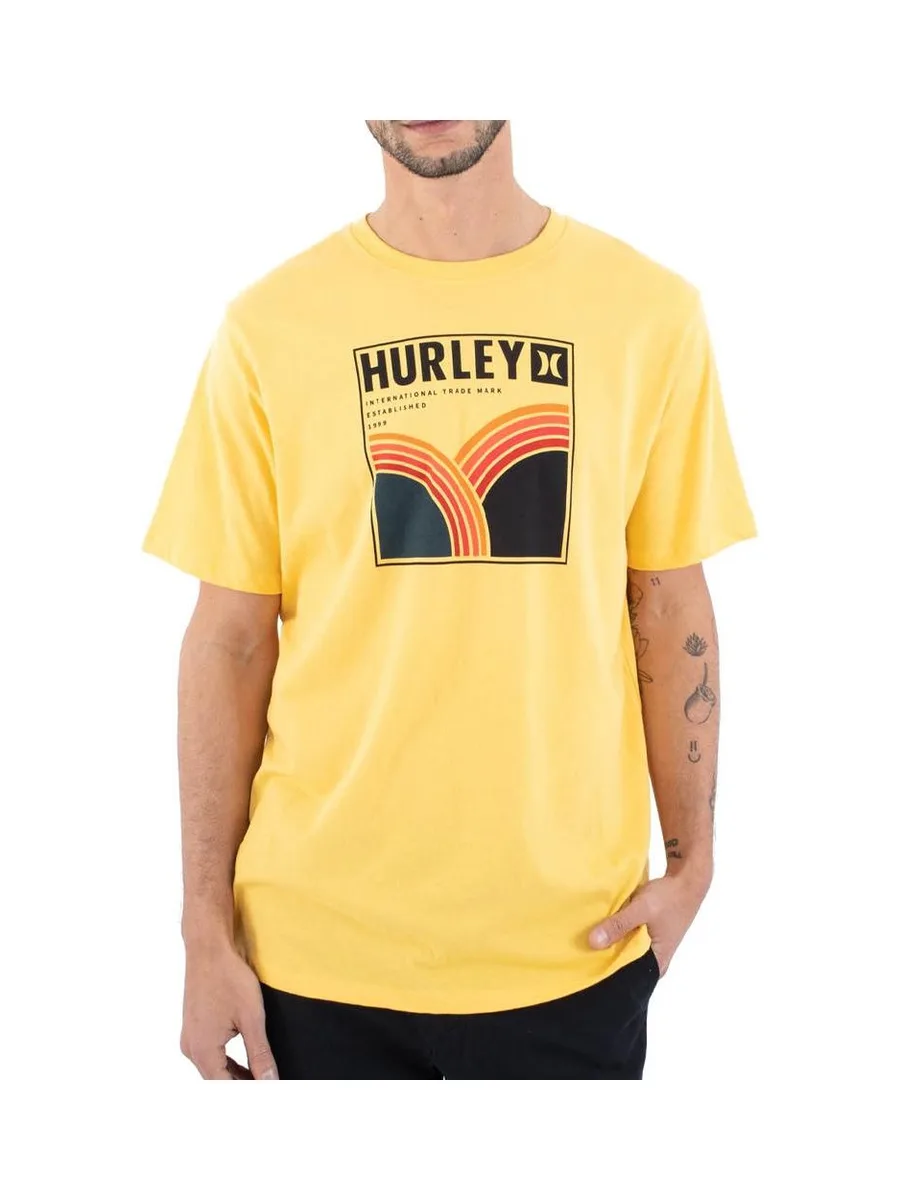 T-shirt Jaune Homme Hurley Rolling Hills 2