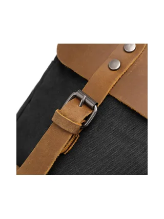 ED - Sac à dos en cuir véritable et toile enduite - Bleu 31