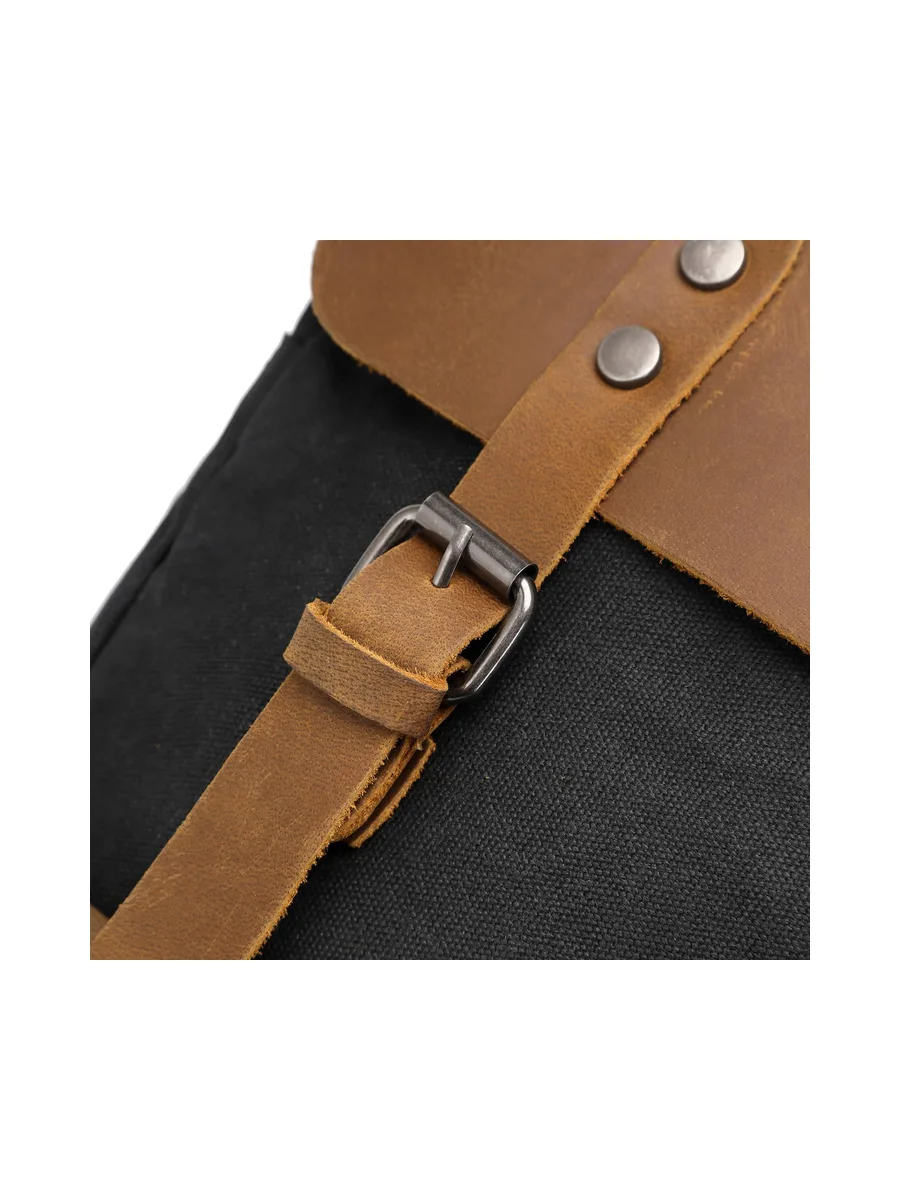 ED - Sac à dos en cuir véritable et toile enduite - Bleu 63