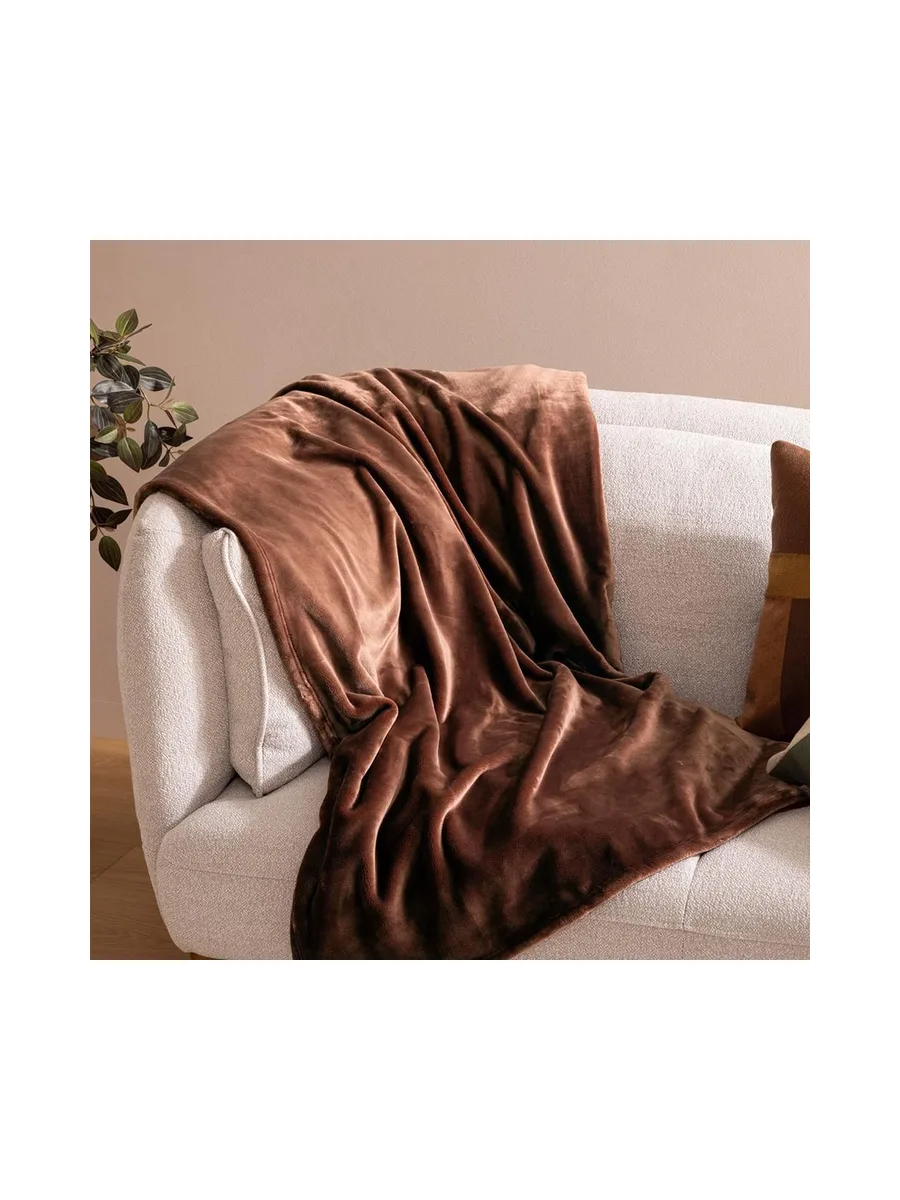 Plaid flanelle Marron Petrol Atmosphera 180x230 Cuddly 3