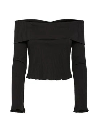 T-Shirt Noir Femme Pieces Jazmine 1
