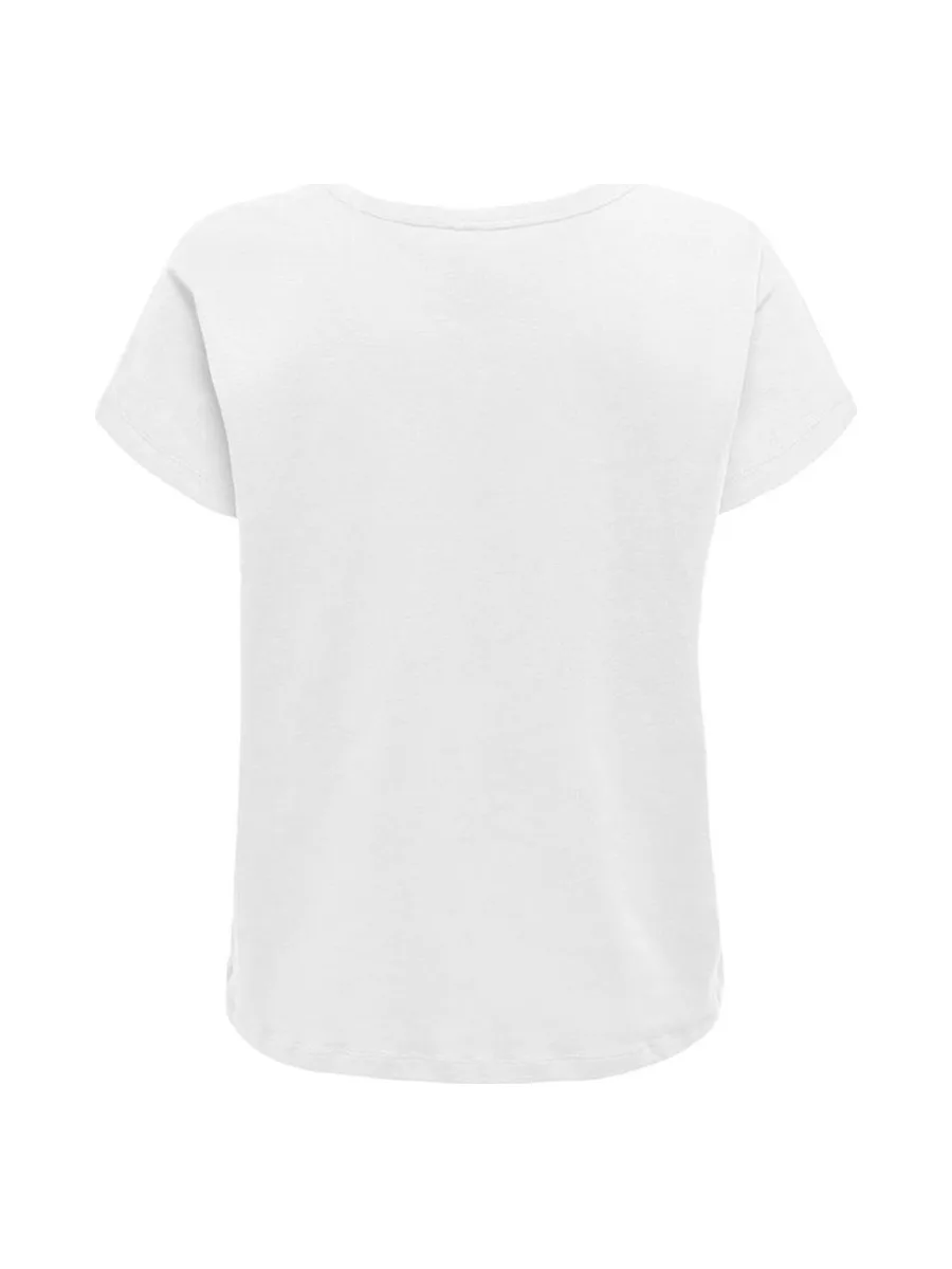 T-Shirt Blanc Femme ONLY Mally Life 3