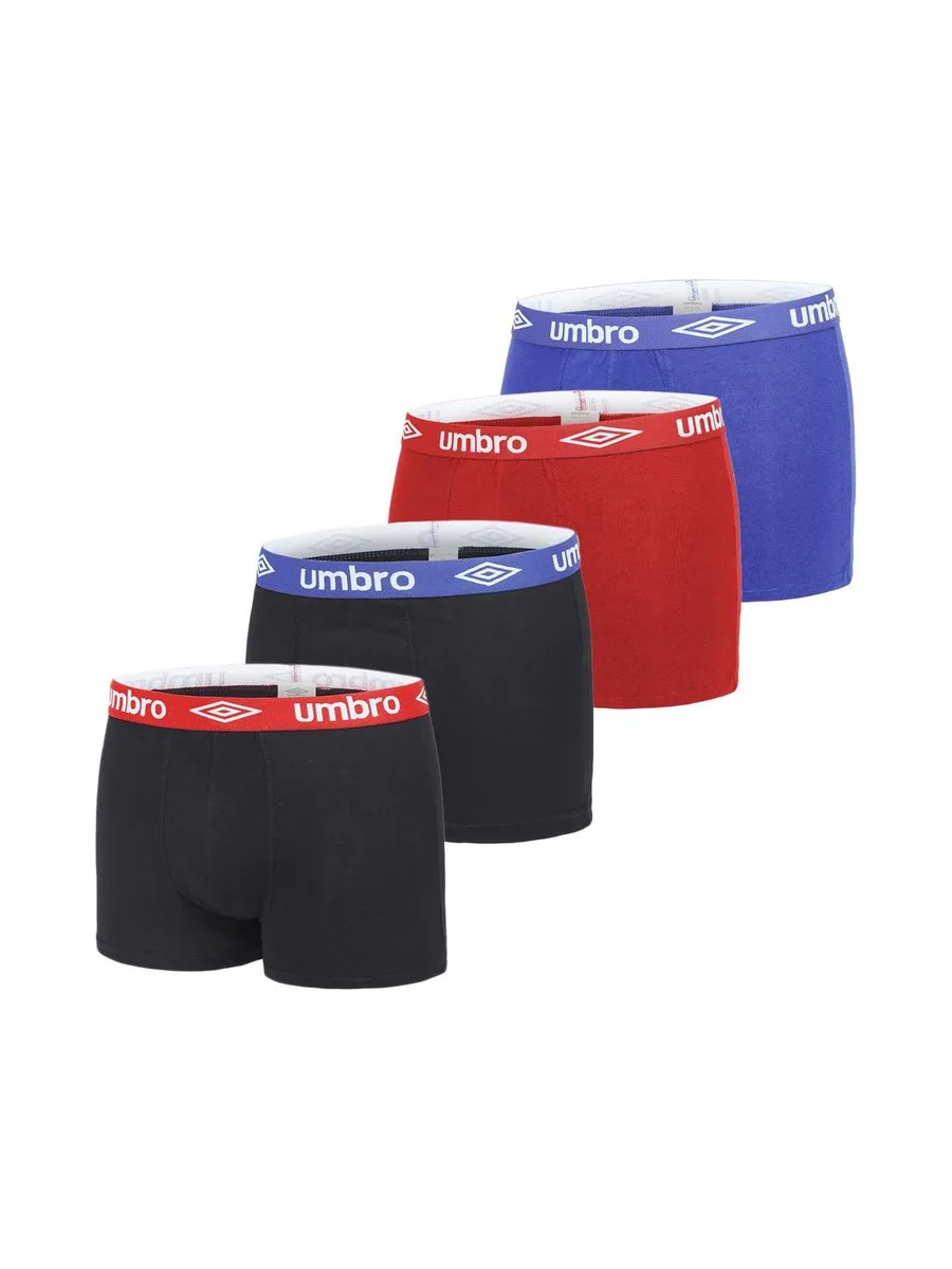 Lot De 4 Boxer Noir/Bleu/Rouge Homme Umbro BCX4 2