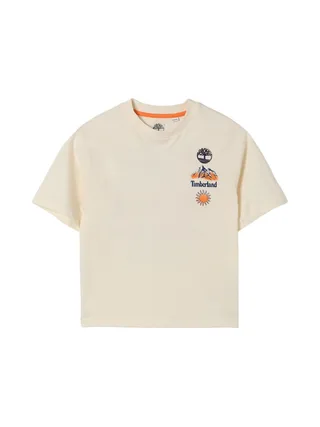 T-Shirt Beige Garçon Timberland T60434 Cream1 1