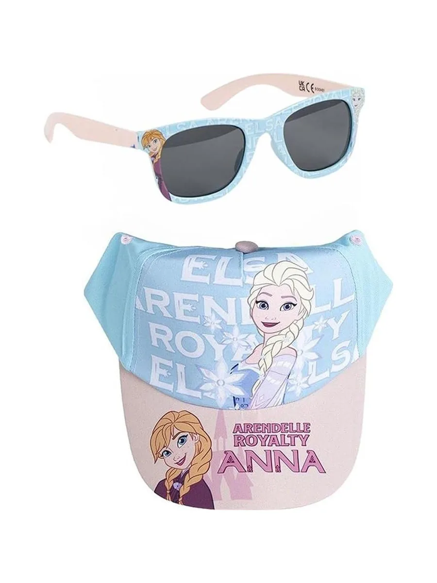 Kit Casquette + Lunette de Soleil Bleu/Rose à Rayures Enfant Sport Zone La Reine Des Neiges 2