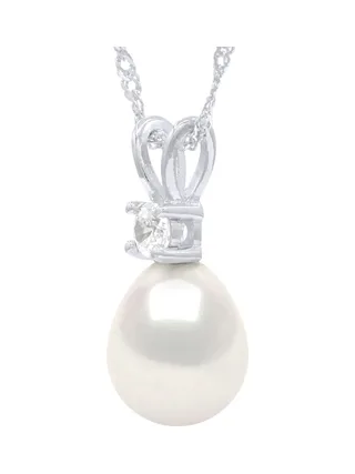 Collier Maille Singapour Véritables Perles d'Eau Douce Poires 9 mm — Argent 925 Millièmes — 42 cm 1