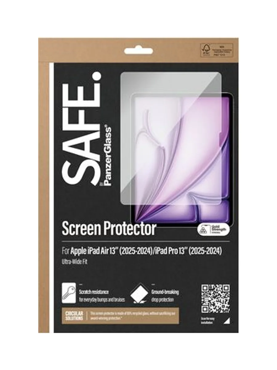 PanzerGlass SAFE. by ® Screen Protector iPad Air 13'' (2024-2026) |iPad Pro 13'' (2024-2025) | Ultra-Wide Fit 3