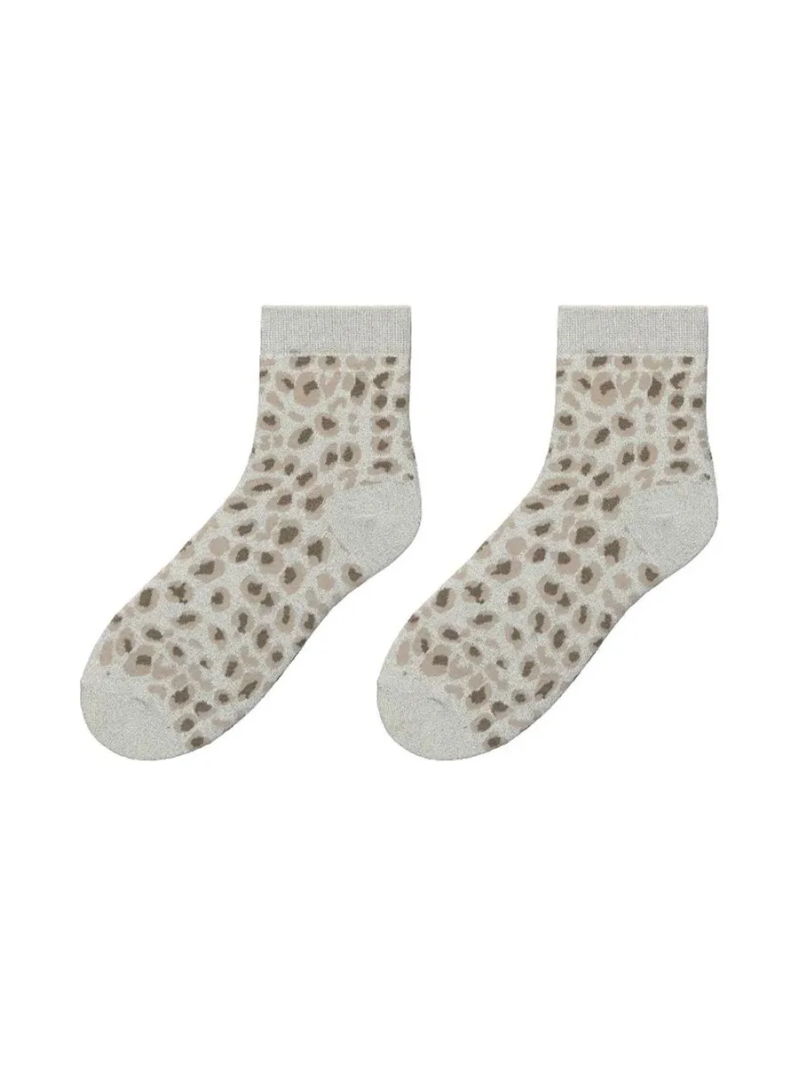 Chaussettes Gris Femme Stella Green Leopard 2