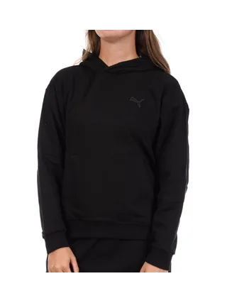 Sweat Noir Femme Puma Emboridery Comfo 1